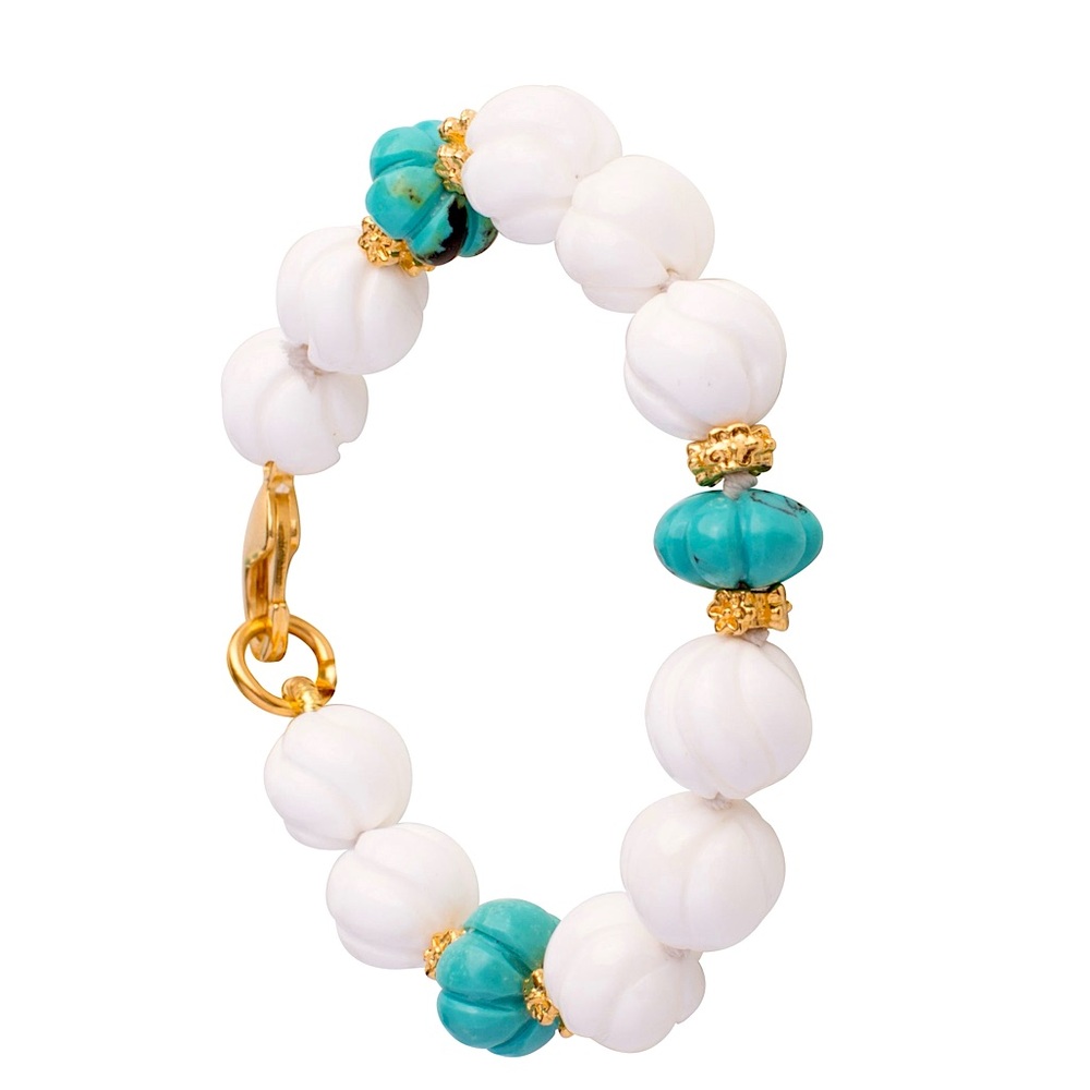 Turquoise & White Shell Bracelet